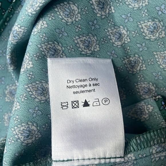 Veronica Beard Mariposa Silk Midi Dress Seagrass Green Multi - Picture 14 of 16